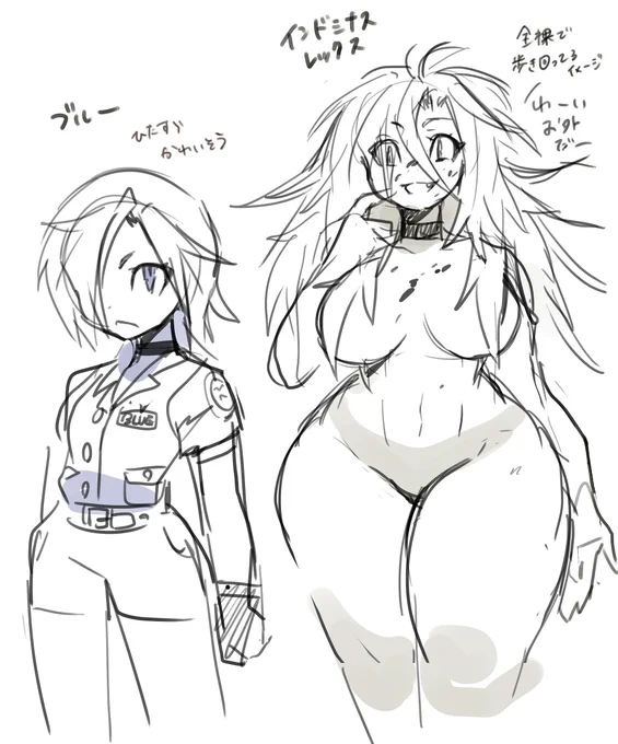 ジュラシックワールドの擬人化風らくがき出てきた