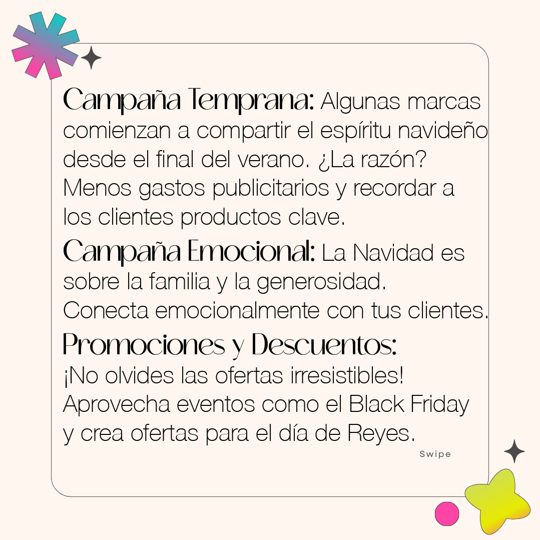 ElevaBrand's tweet photo. ¡Haz que esta Navidad sea mágica con nuestro Marketing Navideño! ✨ Descubre estrategias encantadoras, objetivos claros y ejemplos exitosos.  🎄🎁 #MarketingNavideño #BrillaEstaNavidad #ElevaBrand #Marketing
Elaborado por Daniela Paola Contreras Alfaro https://t.co/FkecmJxR9W