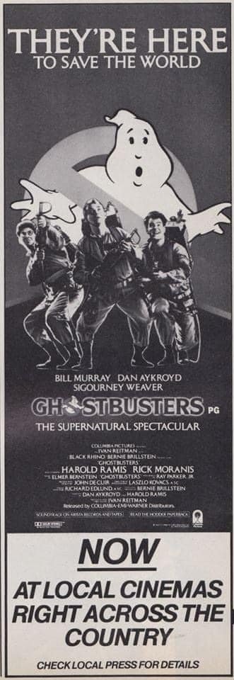Thirty-nine years ago today, they were here to save the world in UK cinemas… #Ghostbusters #BillyMurray #DanAykroyd #SigourneyWeaver #film #films #1980s #IvanReitman