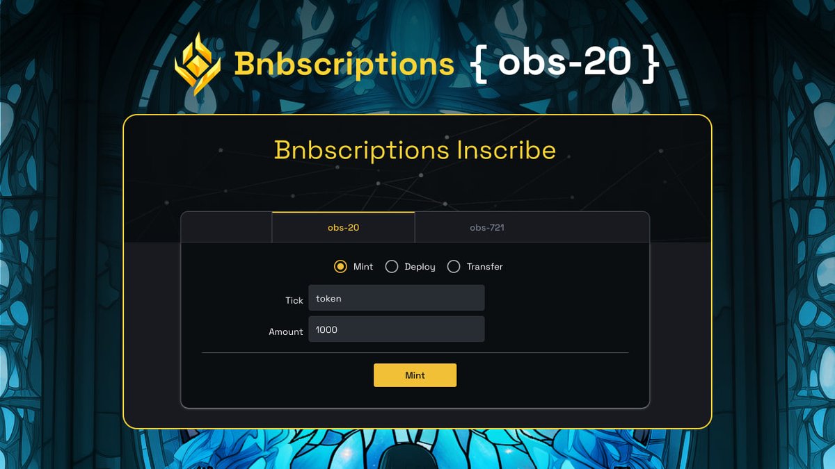 OpbnbsMarket's tweet photo. 👀 Sneak peek alert! Get a first look at the sleek UI of #Bnbscriptions. 

#OBS20 is set to spark an inscription wave on #OPBNB. Be ready for a game-changing experience in blockchain!🌪 #UIReveal #Innovation https://t.co/JIuBhfRZsg