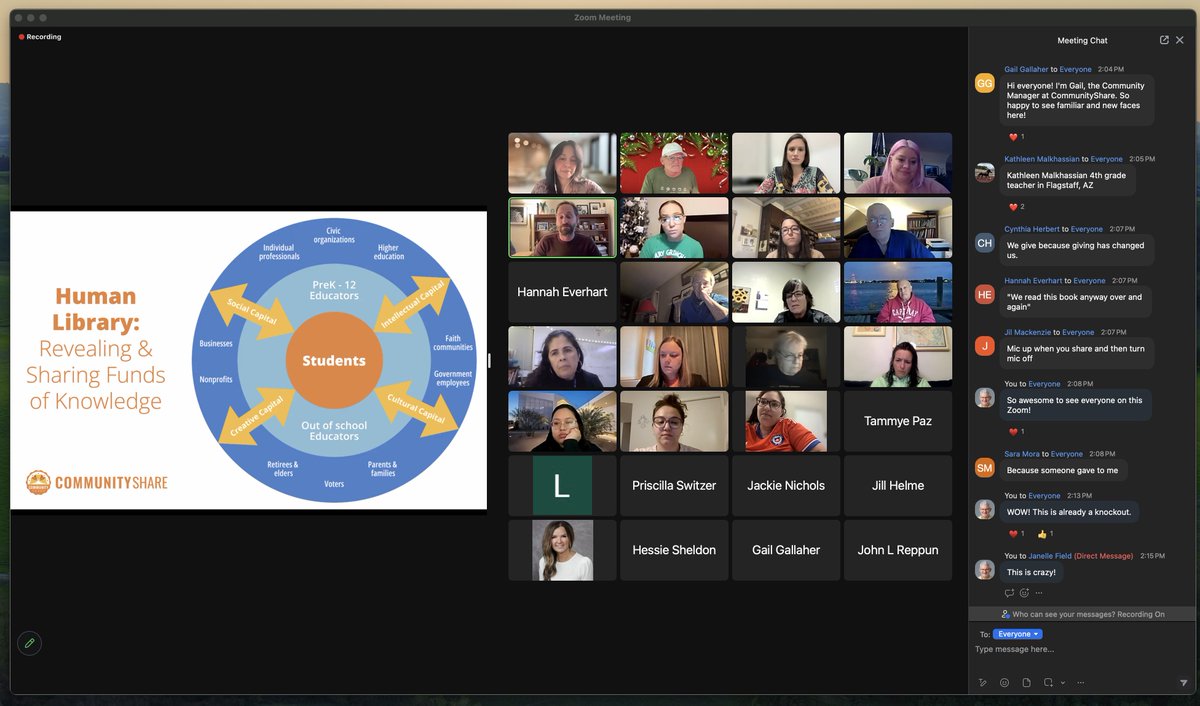 Simply astounding presentation by <a href="/community_share/">CommunityShare</a> today in the What <a href="/SchoolCouldBe/">What School Could Be</a> global online community. "CommunityShare is an initiative that is re-imagining learning by connecting and sharing the wisdom, passion and “real-world” expertise in local communities." #TEACHers
