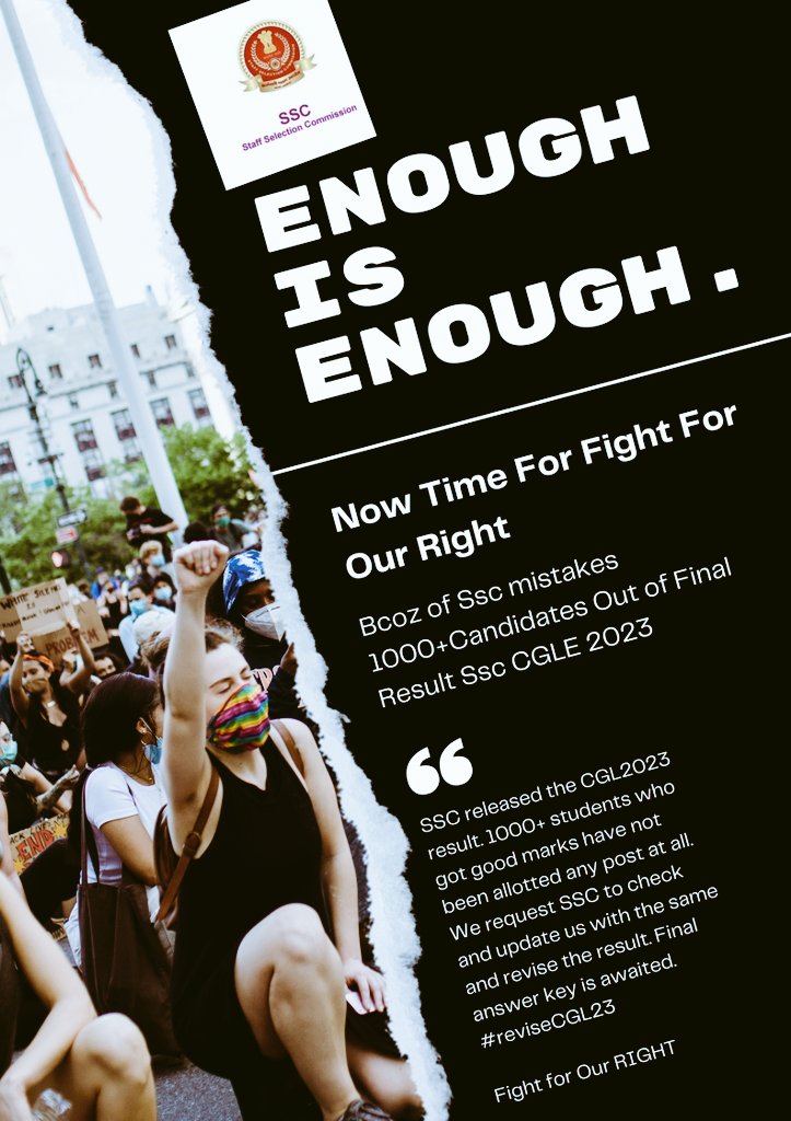 Ohyessabhi's tweet image. Students Prepared whole year for the examination, scored more marks than cutoff and still are not selected. Release fresh answer key today. It&apos;s a matter of years of hard work  
We demand #cgl2023_fresh_answerkey