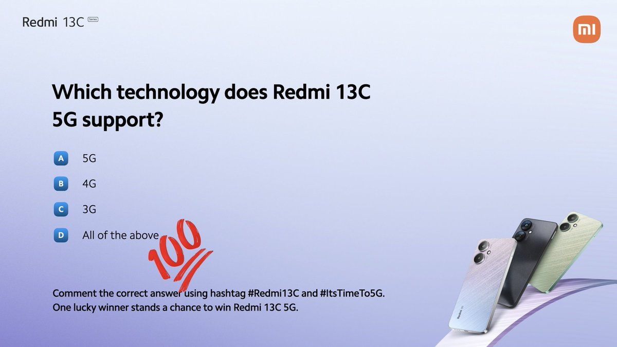 iam_Sana8's tweet image. #Question5 
D. All of the above 

#ItsTimeTo5G #Redmi13C 
@RedmiIndia