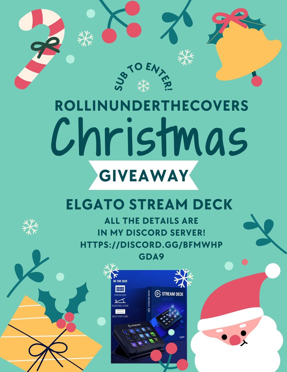 Doing a #giveaway for an elgato stream deck at the end of December! 
Details are in my discord channel. Pop into the stream or click the link below!
twitch.tv/rollinunderthe…
discord.gg/Pmc3Pe9BGH
#GiveawayAlert <a href="/elgato/">Elgato</a> <a href="/PUBG/">PUBG: BATTLEGROUNDS</a> <a href="/Twitch/">Twitch</a> <a href="/kick/"></a> <a href="/tiktok_us/">TikTok US</a> #smallstreamer