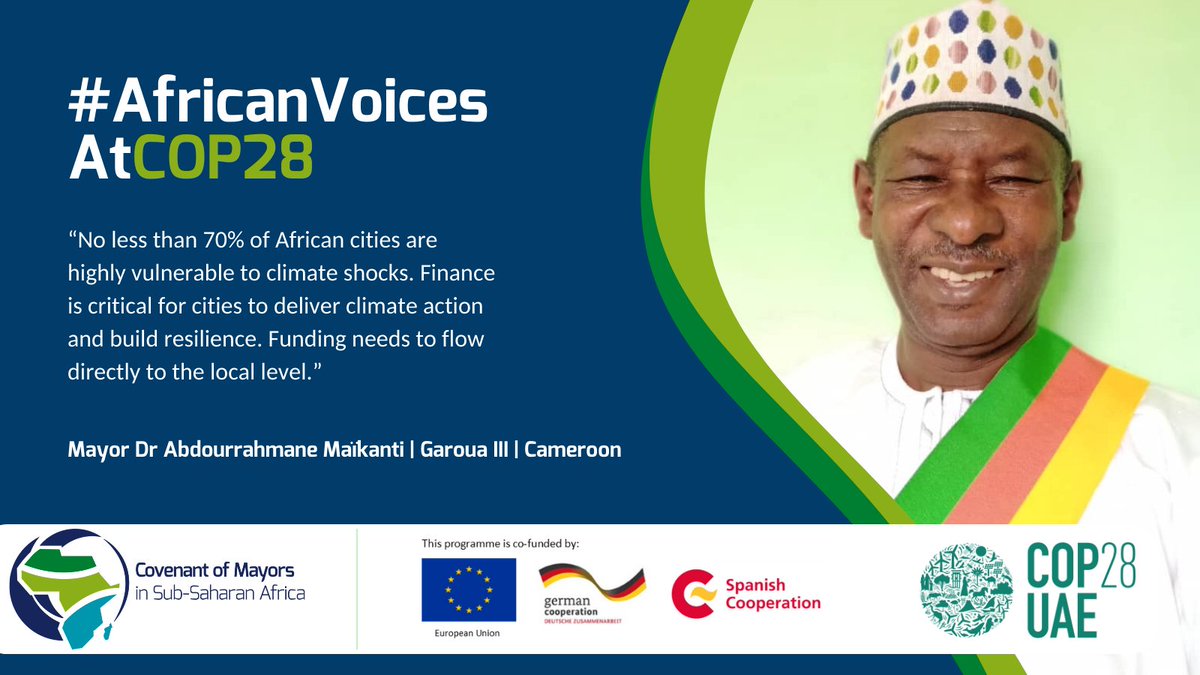 CoMOSSAfrica's tweet photo. DID YOU KNOW? Direct finance to the local level is needed if #AfricanCities are to combat #ClimateChange successfully.  

#AfricanVoices at @COP28_UAE call for increased #FinancingTheFuture to bolster Africa’s resilience against environmental challenges.💪🌪 https://t.co/JZhPtFQfy7