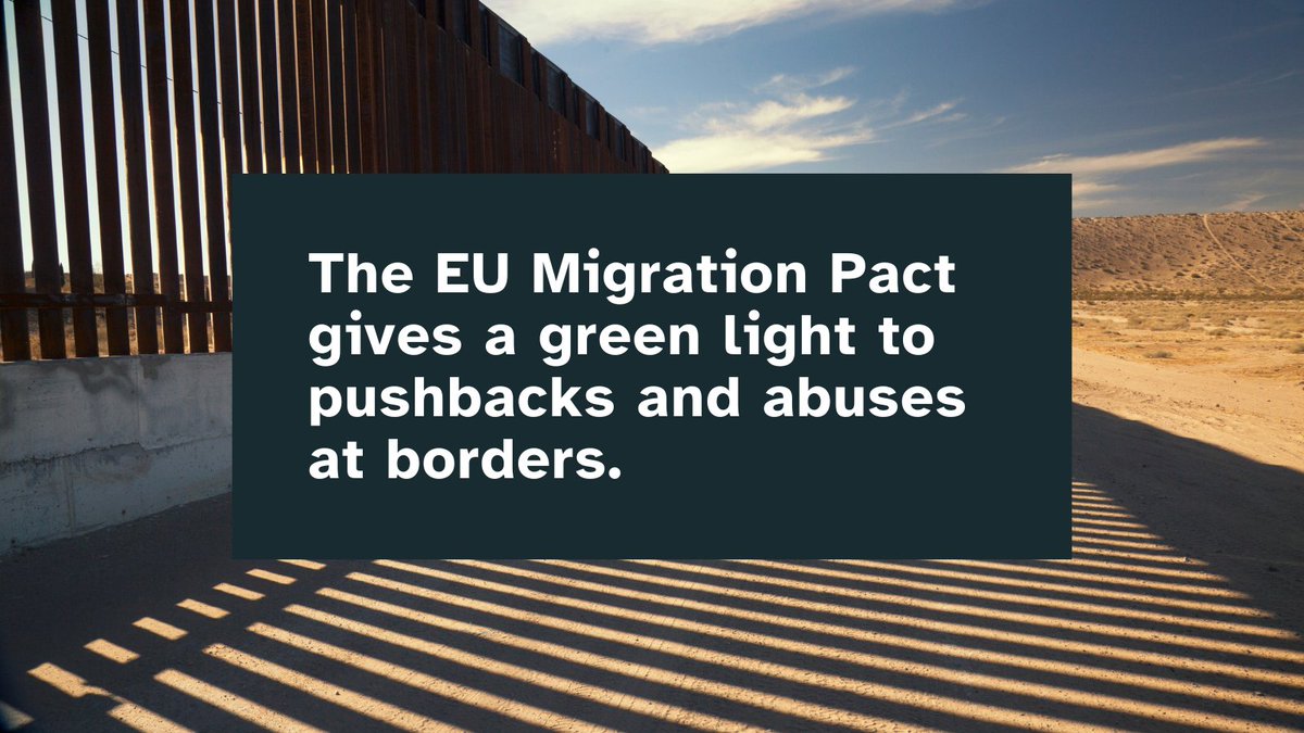 ECCHRBerlin's tweet image. No pact at all is better than this pact! This week the EU wants to whip through negotiations on asylum &amp;amp; migration reforms. Legislators have a choice: To agree to eviscerate the right to asylum &amp;amp; legalize widespread detention, racial profiling &amp;amp; #pushbacks. 
Or to #StopThisPact.
