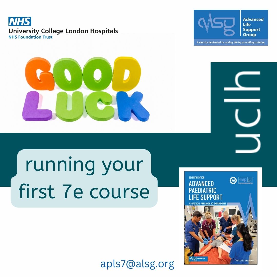 _ALSG_'s tweet photo. Wishing all our colleagues @uclh good luck with running your first #APLS7e course today! We're here if you need us: apls7@alsg.org. #SaveLives #Paediatrics #30yearsofAPLS @CPetropoulos2 https://t.co/yAzSFI8VDq
