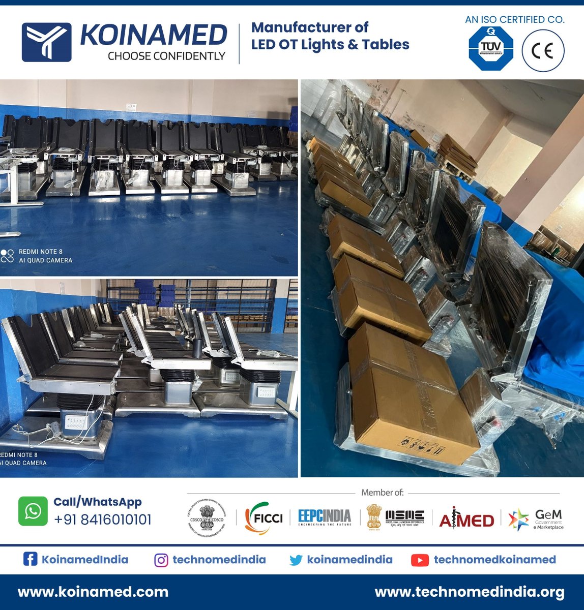 koinamedindia's tweet image. Glimpse of #OTtables at the #KoinamedIndia manufacturing unit at Bawana Industrial Area. Our #operatingtables are available in hydraulic, electric, electric plus manual, semi-electric, electro-hydraulic models 20 plus varieties for all types of surgical procedures.
