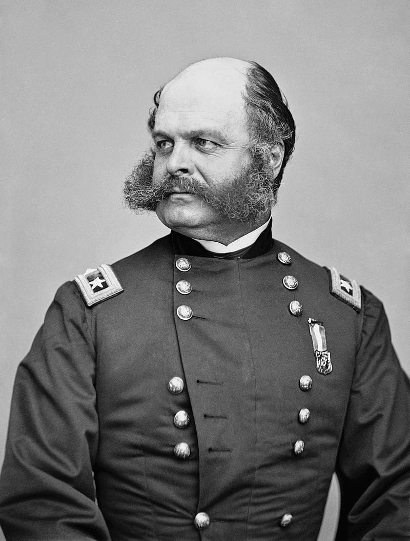 DonPJenn's tweet photo. Major General General Ambrose Everett Burnside. His distinctive style of facial hair became known as sideburns, derived from his last name. https://t.co/TnB38Ukr9i