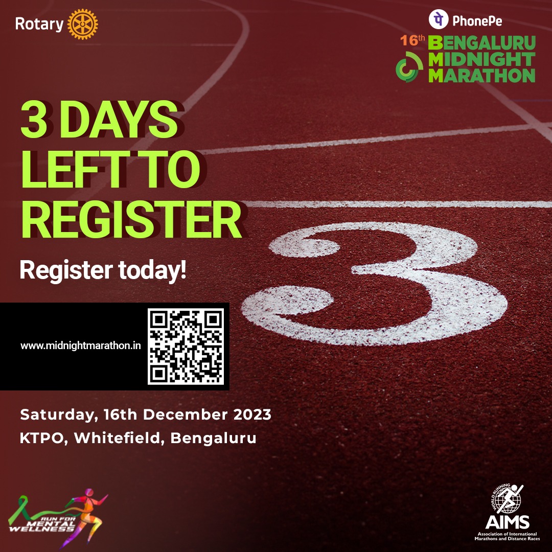 We are so close to race day! Have you completed the registrations yet? Register today and don't miss out on the most exciting event of the year! Register today: bit.ly/3FCqqST

#BMM #FitIndia #marathon #marathon2023 #running #RegisterNow #runformentalwellness