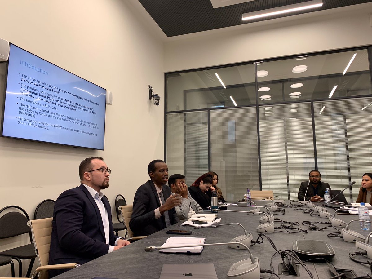 GLOCEPS1's tweet photo. GLOCEPS Senior Research Fellow, Dr John Mwangi participating in the 5th Wave of InteRussia Fellowship for foreign International Relations Experts at MGIMO University, Moscow Russia.

#Internationalrelations #globalsouth #Scientificooperation https://t.co/mUPu4hliVG