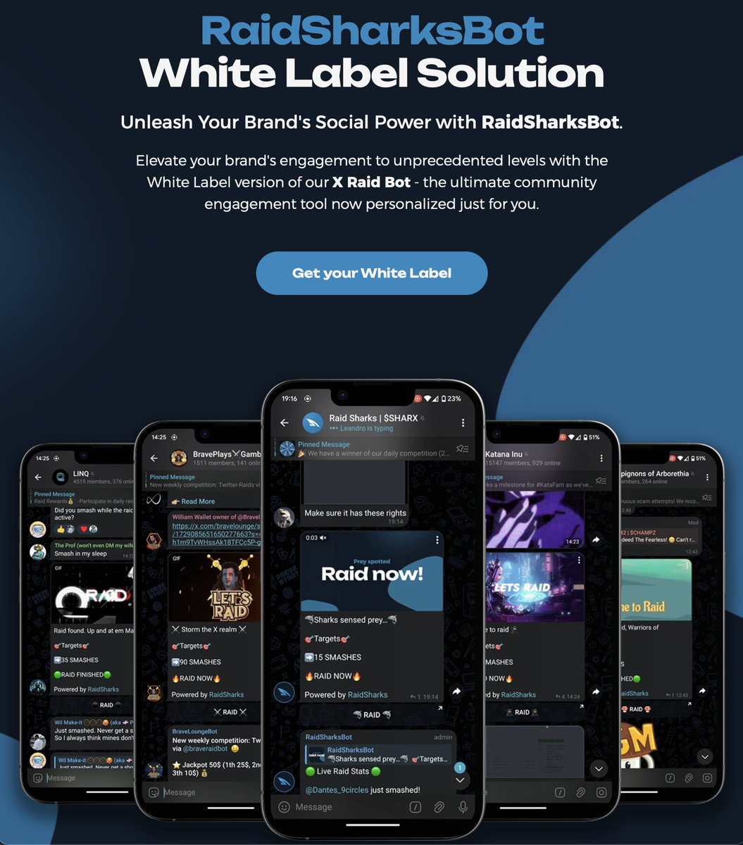 Bowski81's tweet photo. Get your 'Whitelabeled' version of our next level X Raid Bot🤖.

It will be a customized version, specially made for you... Customized GIFs 🎞, Texts 📝, Emojis 😃, and even the name and logo of the bot will be as you desire. 
- Make it represent your project's design -

📩Request your own White Label here📩
https://t.co/CRDIBEn9x5

We are $SHARX 🦈

@CashverseLLC @DegenEcosystem @ChampzErc @SafeOne_Chain @coinationX @ElrosCrypto @LakeviewMeta @SKOL_ERC20 @inessa_lothbrok @nftgamingstars @ChewySwap @ToolsFi