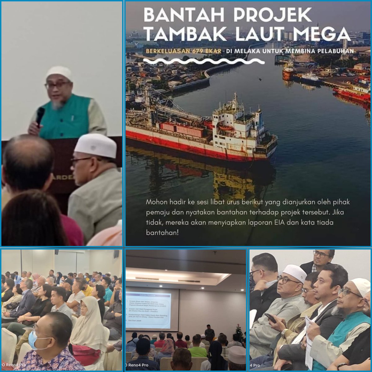 Kami dari PAS Melaka hadir bersama masyarakat yg membantah projek tambak laut mega. Turut hadir sama Pengerusi #PerikatanNasional Negeri Melaka, YB Dr Mohd Yadzil Yaakub. Sesi dialog ini diadakan oleh pihak pemaju utk memperbincangkan bantahan ini.

#TGZI 
#melaka