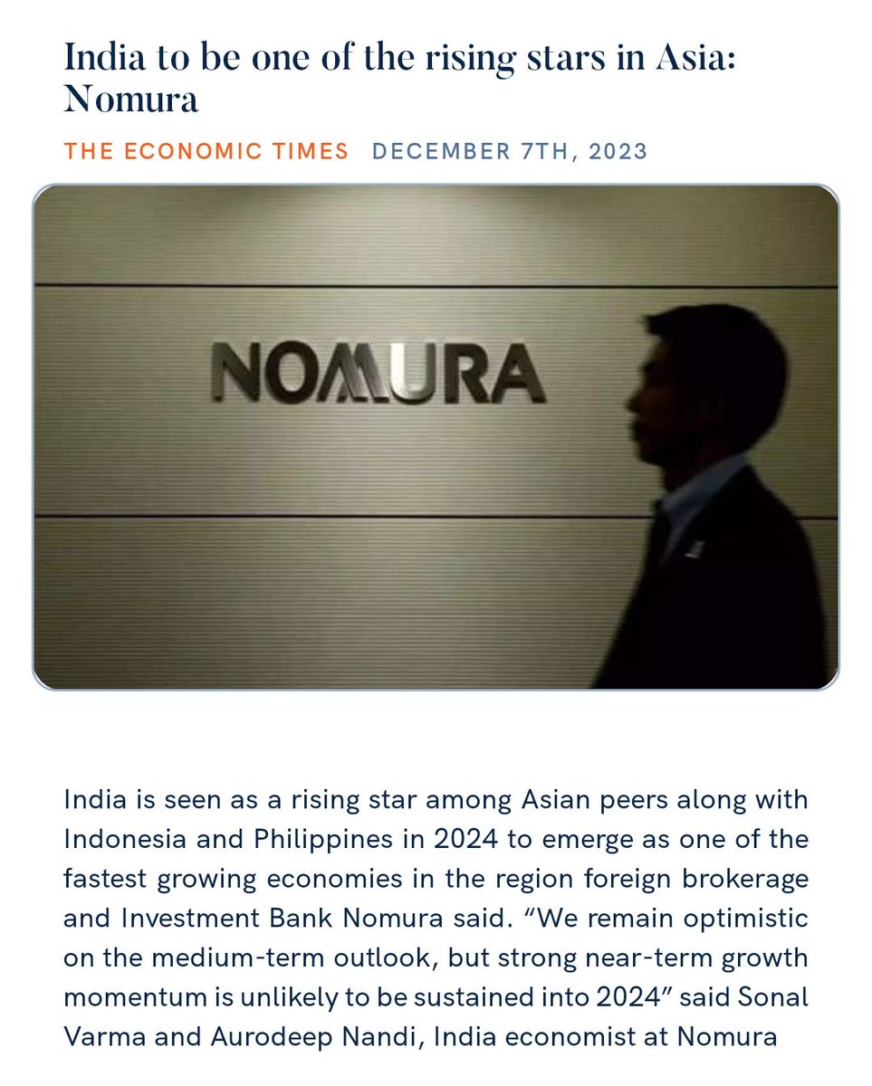 PMOIndia's tweet photo. India to be one of the rising stars in Asia: Nomura
https://t.co/qlQ3d867TQ 

via NaMo App https://t.co/2H4YQ7m3mV