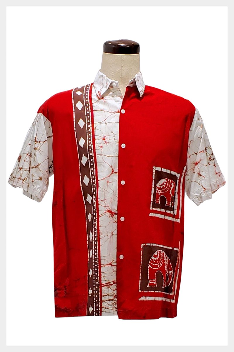 RetrouvBiz's tweet photo. 1980s white and red batik elephant Thailand Indonesia shirt | large https://t.co/jrM4FoCgYO #Shopify #Retrouver Vintage #retrouverbiz #Beach_style https://t.co/eTS68dtCKv