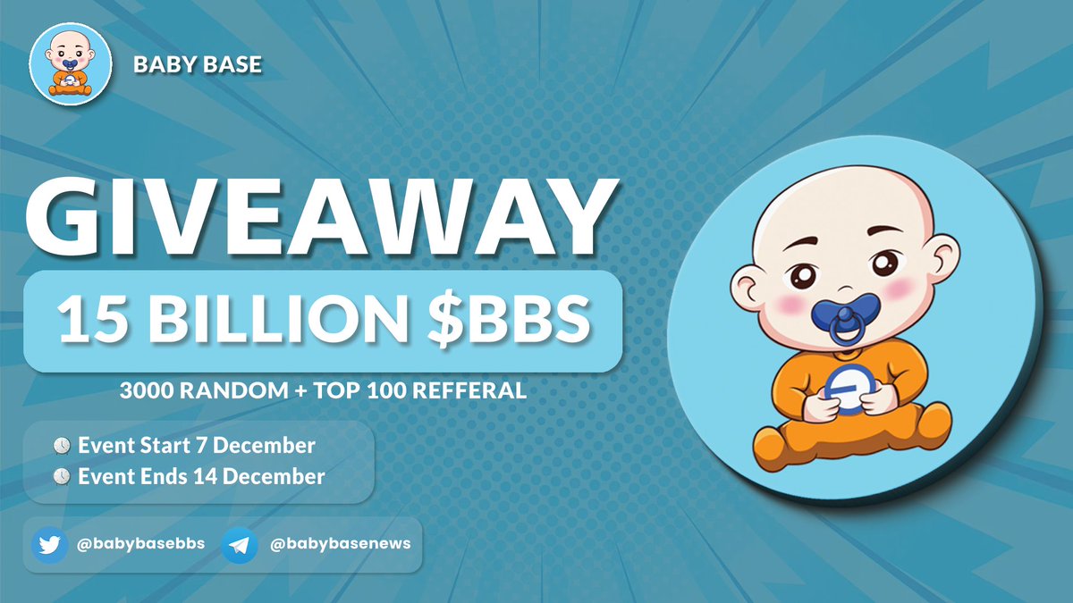 CryptoEarning17's tweet image. 🔥 Baby Base Airdrop Event 

🎁 Total Airdrop pool 15 Billion $BBS

✅ Airdrop link
t.me/BabyBaseAirdro…

#Airdrops #Giveaway #crypto #airdropcrypto #airdrop