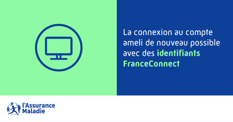 Assur_Maladie's tweet photo. #CompteAmeli | Depuis le 05/12, il est de nouveau possible de se connecter à son compte ameli avec ses identifiants #FranceConnect.

Mise en place par l’État, cette solution numérique facilite les connexions et permet d’accéder à + de 2 000 services. 

Pour en savoir plus ⤵️