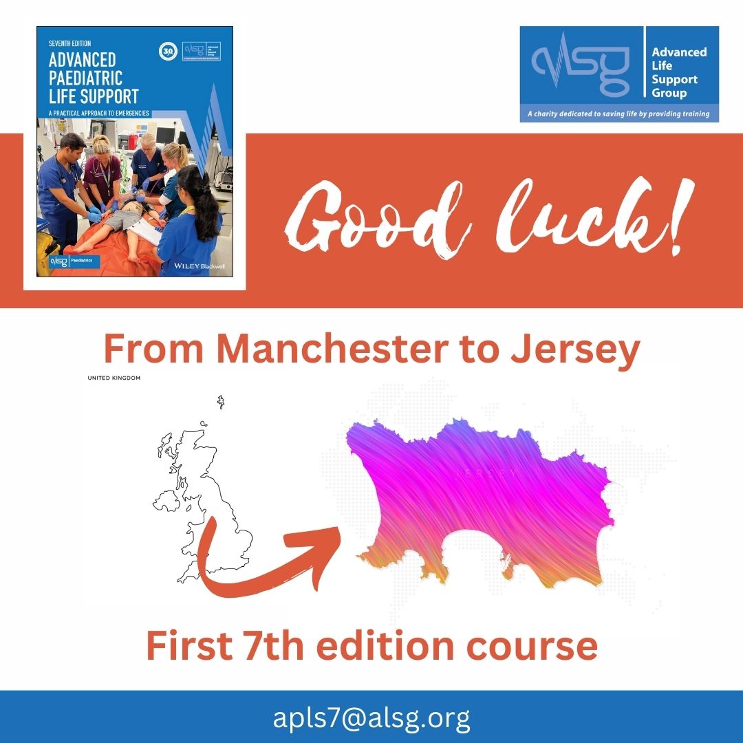 _ALSG_'s tweet image. It's 7e day! Good luck Jersey General Hospital, hope all goes well with your first APLS 7th edition course. We're here to support you if you need us: apls7@alsg.org #SaveLives #Paediatrics #APLS7e @govjersey