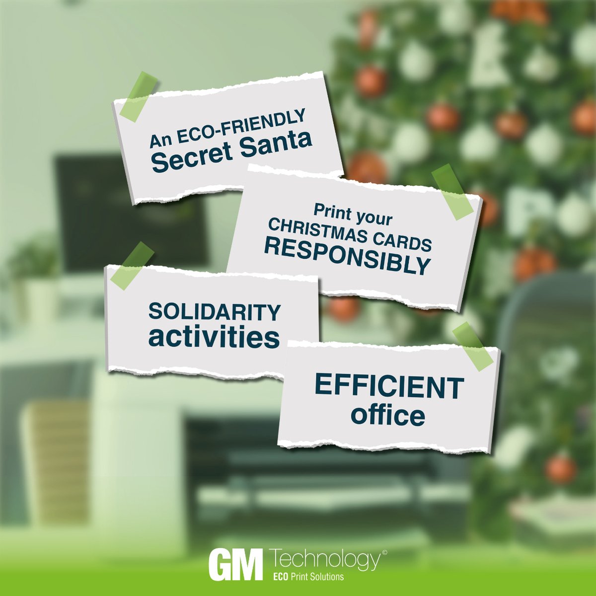 GMTechnology_'s tweet photo. 🎄🌱 4 tips for a #SustainableChristmas in the office 👇👇

🎁 For office gift exchanges, choose reusable objects

♻️ Use remanufactured copiers to print your christmas cards

🤝 Organize with your team solidarity activities

💡Minimize energy costs related to holiday lighting https://t.co/aHFNmh7pc2