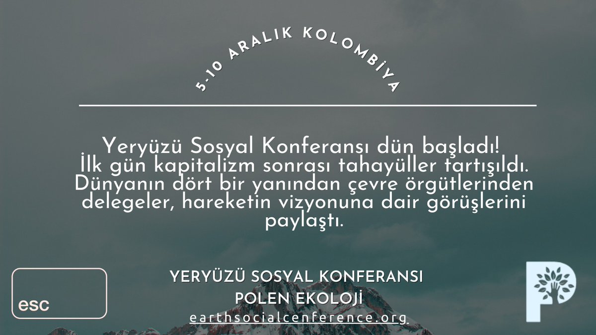 PolenEkoloji's tweet photo. Yeryüzü Sosyal Konferansı Kolombiya'da başladı ! 6 Aralık'taki oturumlarda neler vardı ? 👇🏻
#ESC #Casanare23
#Boycottcop28 🙅🏻♀️🤚🏻 https://t.co/aLJsFBlVf2