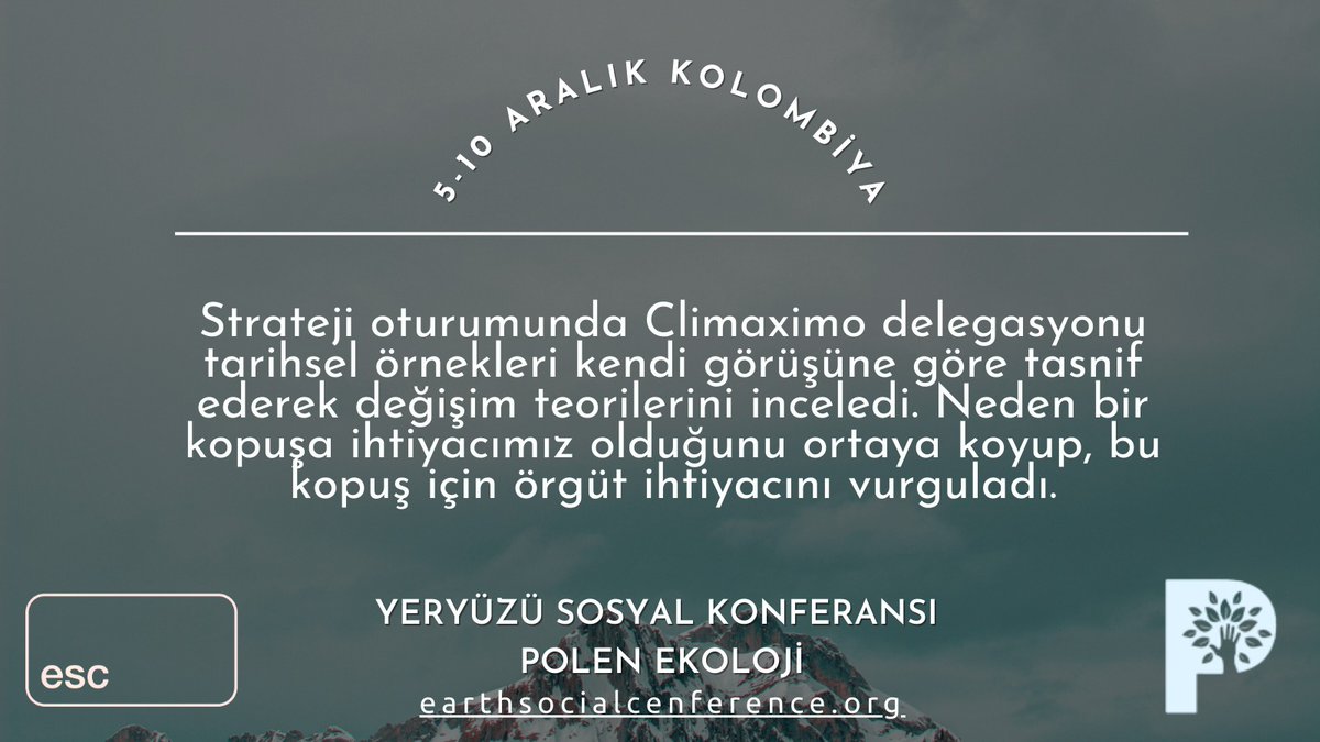 PolenEkoloji's tweet photo. Yeryüzü Sosyal Konferansı Kolombiya'da başladı ! 6 Aralık'taki oturumlarda neler vardı ? 👇🏻
#ESC #Casanare23
#Boycottcop28 🙅🏻♀️🤚🏻 https://t.co/aLJsFBlVf2