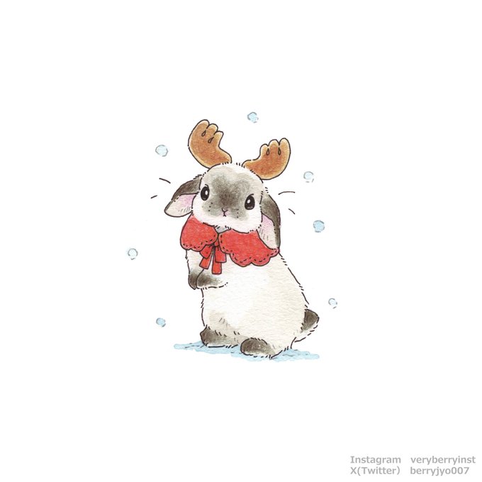 「bow reindeer antlers」 illustration images(Latest)