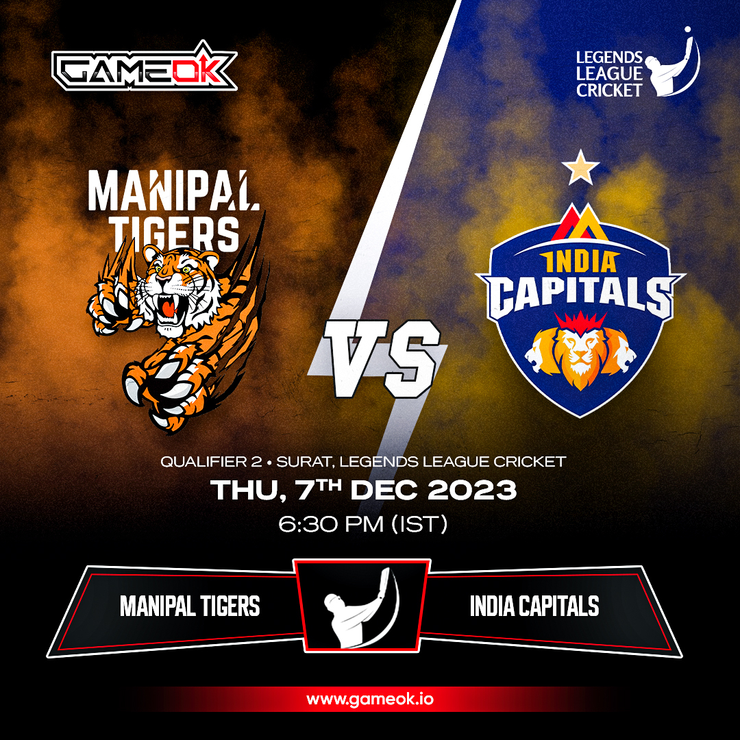#IndiaCapitals face off against #ManipalTigers in Qualifier 2 at 6:30 pm IST. 

Who will secure their spot in the finals? 

🎮 Play #GameOK Now! (Link in Bio)

🎁 Sign Up Bonus
💰 Deposit Bonus
🌟 Unlimited Winnings
🌐 Premium Websites
🔴 Live Gaming
💸 24/7 Withdrawals
📢 24/7…