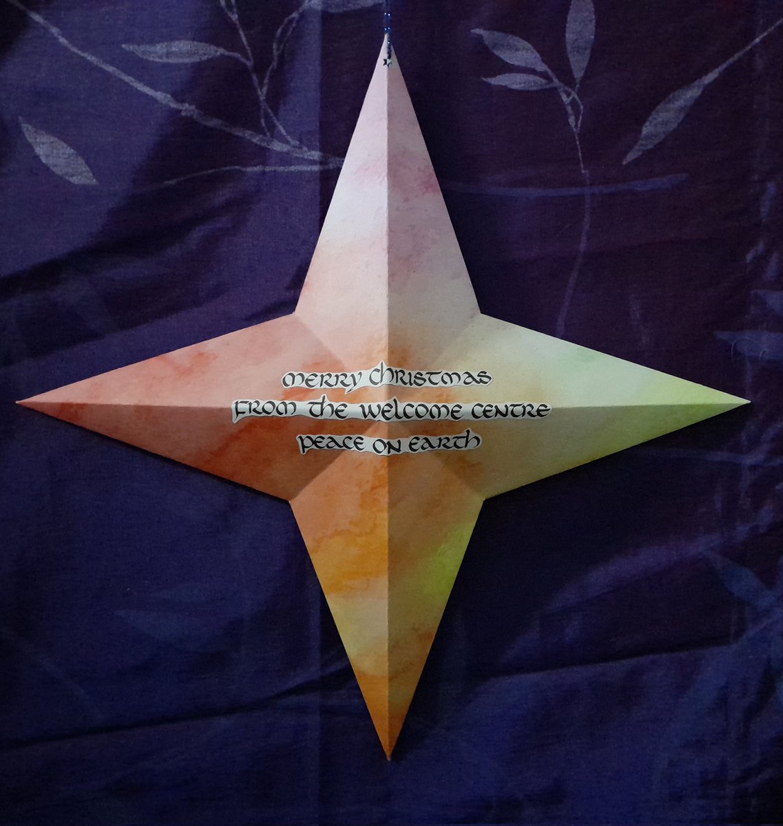 Stars of wonder! Stars of light! A glorious multitude of calligraphic #Christmas origami stars created y/day at my workshop for @waiyincws at @waiyin_wc Big Beautiful Stars! 40cm point to point...Bravo! #art #Calligraphy #community #Wellbeing #Manchester @nmcp2017 @McrCarers