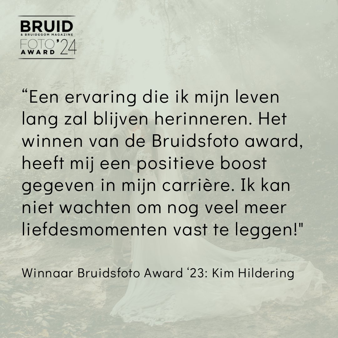 De ervaring van Kim Hildering, Overall Winnaar van de Bruidsfoto Award 2023. Lees op de website onder het kopje ‘Doel Bruidsfoto Award’ hoe eerdere winnaars de Bruidsfoto Award hebben ervaren. 
Link naar de website in onze bio!📸

#bruidsfotoaward2024 #bruidsfotoaward