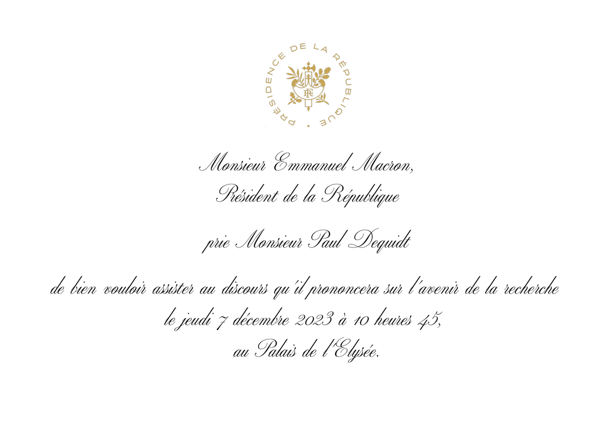 PhDequidt's tweet photo. Aujourd'hui, je suis invité à l'Elysée ! (On a vraiment cru à un scam, mais non, c'est bien vrai) 😱 https://t.co/NypXv5uvaY