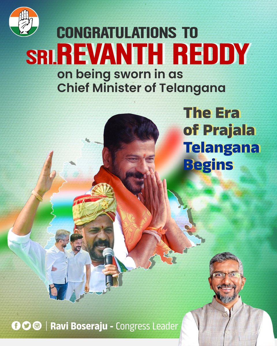 Congratulations to the new Chief Minister of Telangana @revanth_anumula anna.

#RevanthReddy 
#TelanganaCM 
#TelanganaElections
