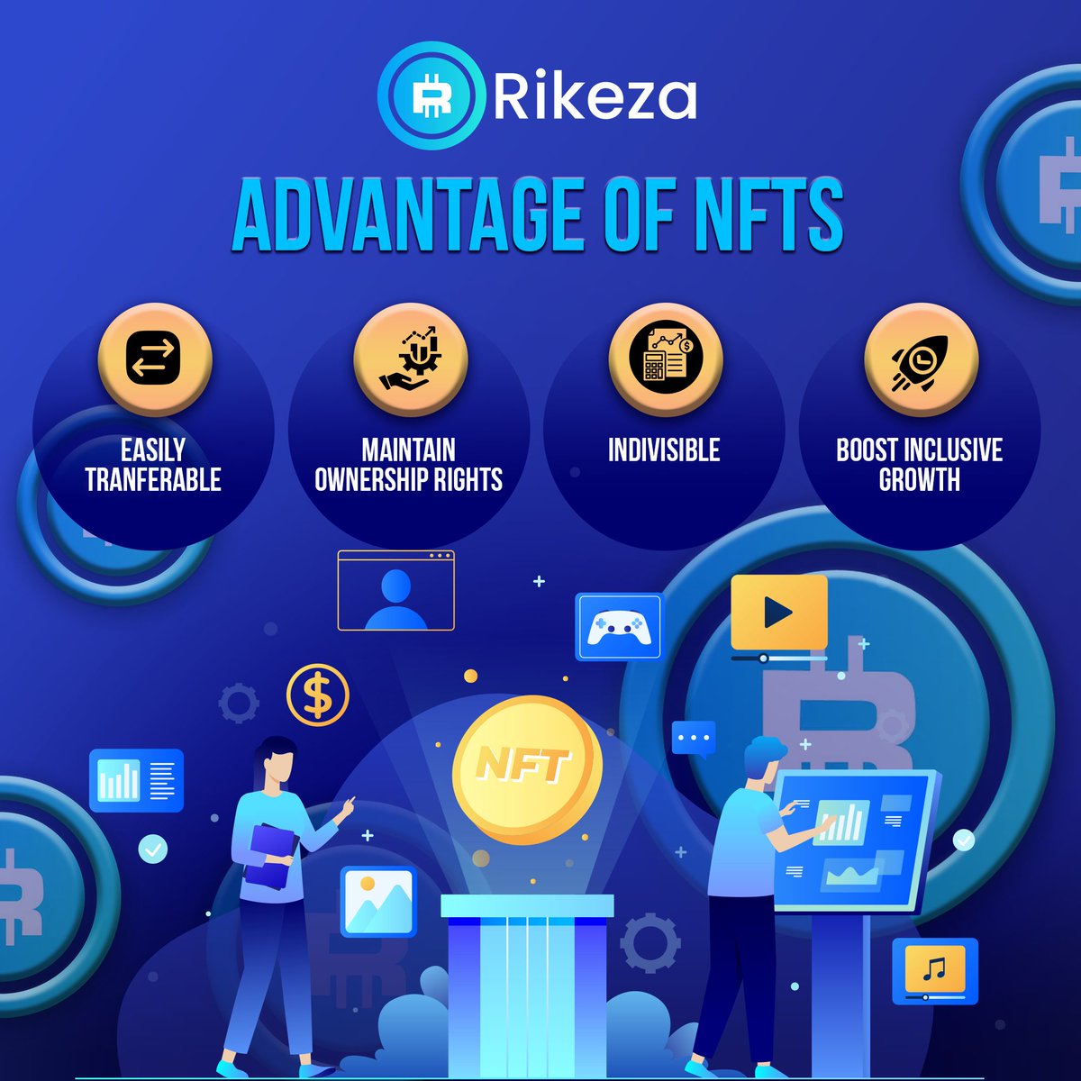 Unlocking the Power of NFTs: Advantages at a Glance

🔄 Easily Transferable
🗝️ Maintain Ownership Rights
🚫 Indivisible
🌐 Boost Inclusive Growth

Explore the advantages, embrace the future! 🌟💎 

Visit @ buff.ly/49MNlsf

#RikezaBlockchain #Cryptocurrency #DigitalAssets