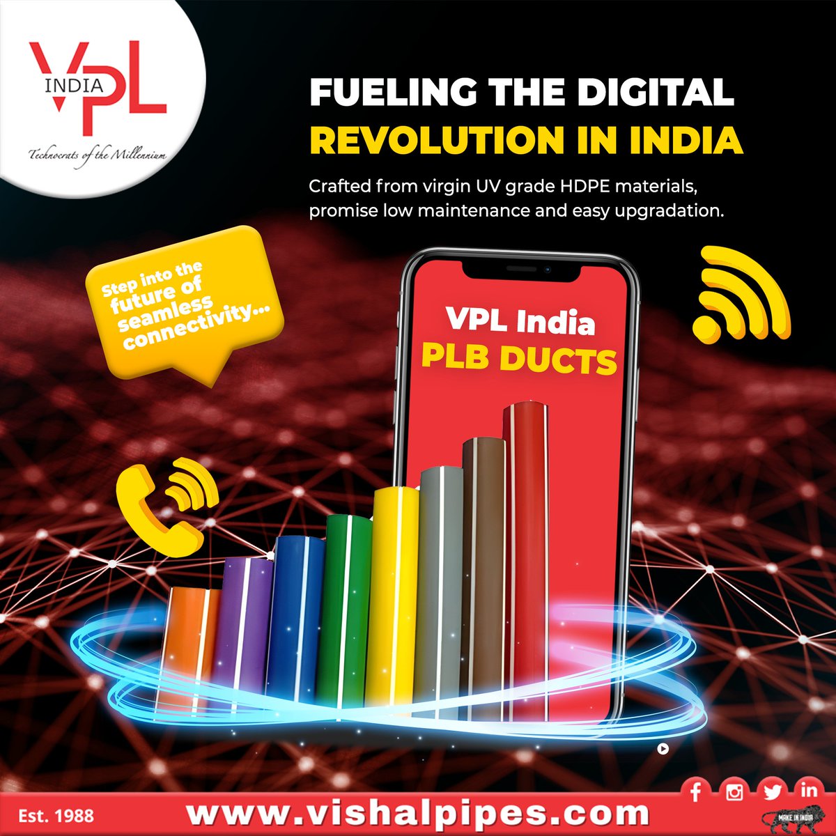 VishalPipes's tweet photo. Powering the digital revolution in India, VPL India's PLB DUCTS stand as the robust backbone of networking efficiency.  
.
.
.
.
.
#VPLIndiaConnects #NetworkingEfficiency #DigitalRevolution #SeamlessConnectivity #FiberOpticInnovation #HDPECraftsmanship #FutureReadyNetworks https://t.co/nNzkQiphtH