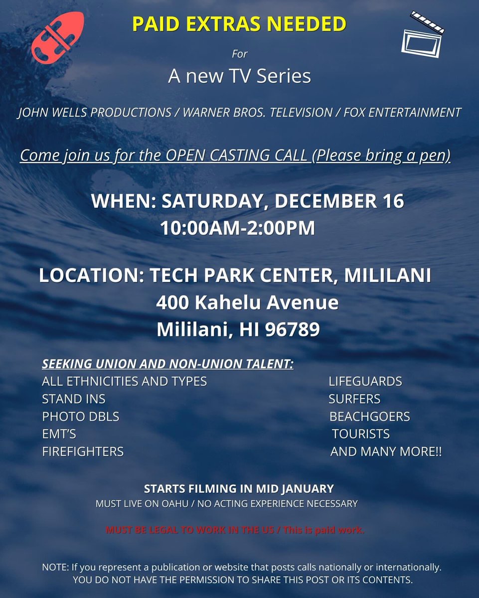 XsyLocke's tweet image. #Hawaii #opencastingcall #casting #castingcall #living808
