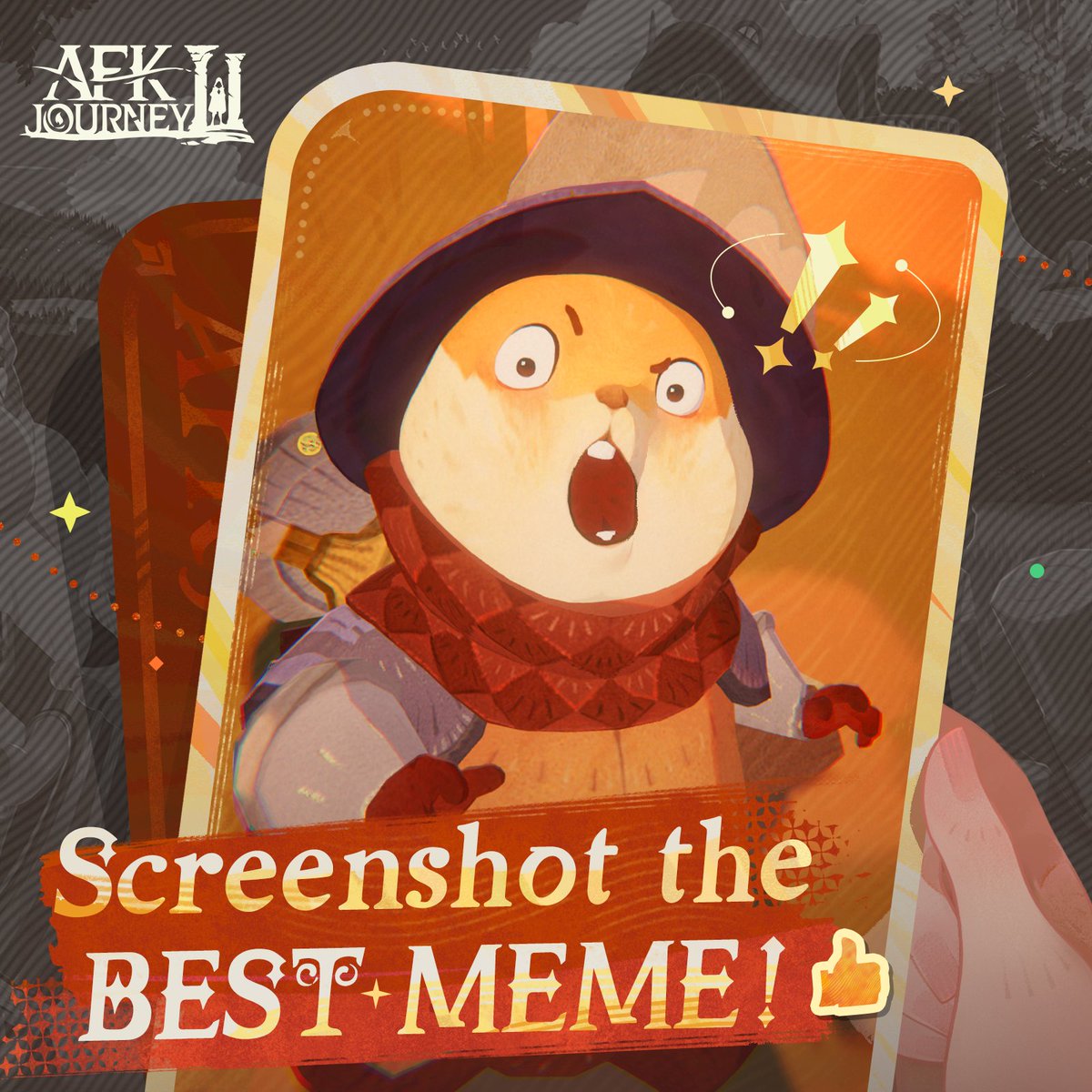 AFK_Journey's tweet photo. #AFKJourney Hero Meme: Share Yours!😏
As our friends journey through a tale of twists and turns, they're bound to reveal a range of facial expressions that are just as unpredictable.

Capture these iconic moments in your screenshots, and share them in the comment section! https://t.co/pkaeGp7KSx