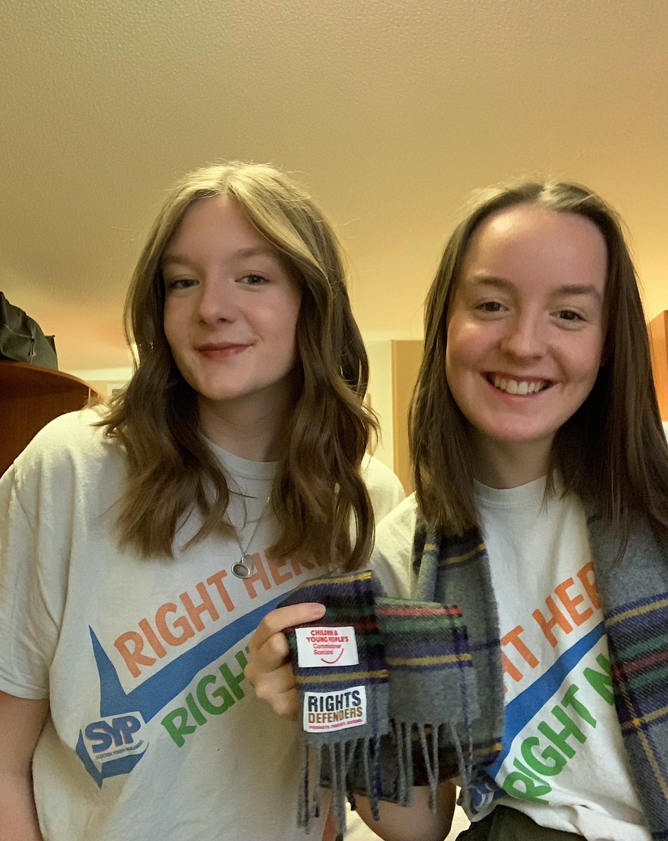 Disappointed to not be with everyone watching the #UNCRCScotland reconsideration debate today

Really glad that we are finally at this stage after a veryyy long and difficult journey 🎉

Sending love from London- repping my #RightHereRightNow and <a href="/CYPCS/">Children and Young People's Commissioner Scotland</a> merch! 💜