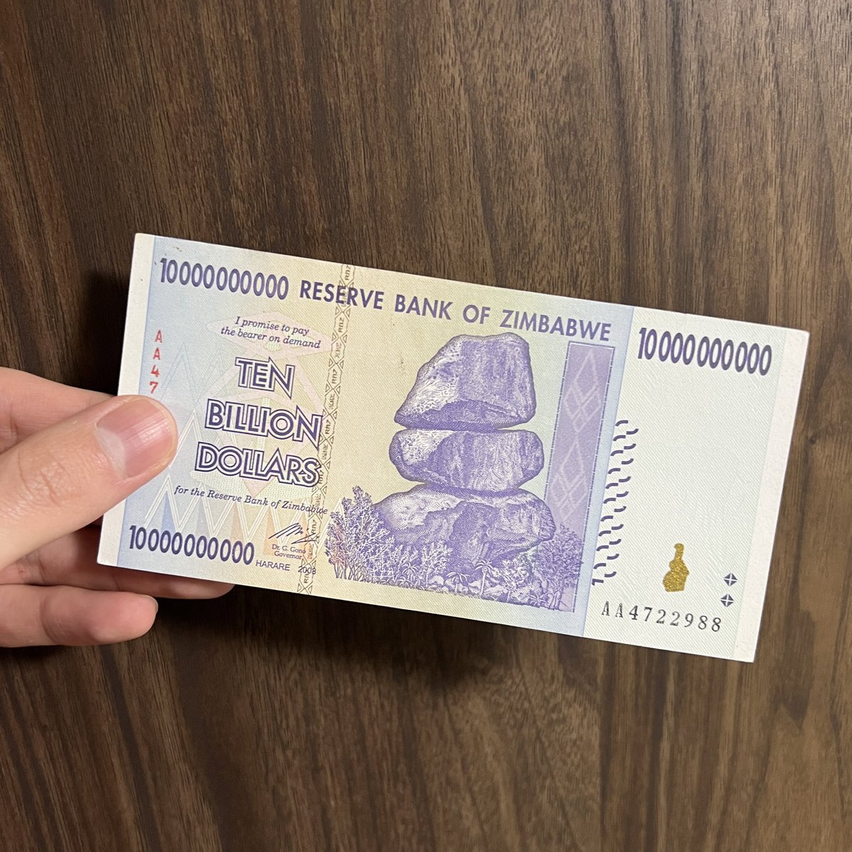お問い合わせがありましたので追記しますと100億ジンバブエドル札は1枚1000円です。千円札と交換すると額面が7ケタ増えるのでお得ですね！(？)  ジンバブエ産セプタークォーツと並べてますが、お札だけでも大丈夫です。在庫まだあります💵 #東京ミネラルショー