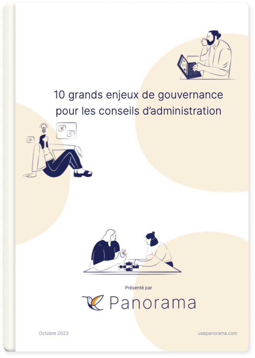 Pour avoir votre copie gratuite ➡️ usepanorama.com/en-US/resource… 
<a href="/usepanorama/">Panorama</a> publie un livre blanc sur les enjeux actuels de gouvernance pour les conseils d'administration. Il couvre 10 grands thèmes tels que la responsabilité fiduciaire, la cybersécurité, l'évaluation de la