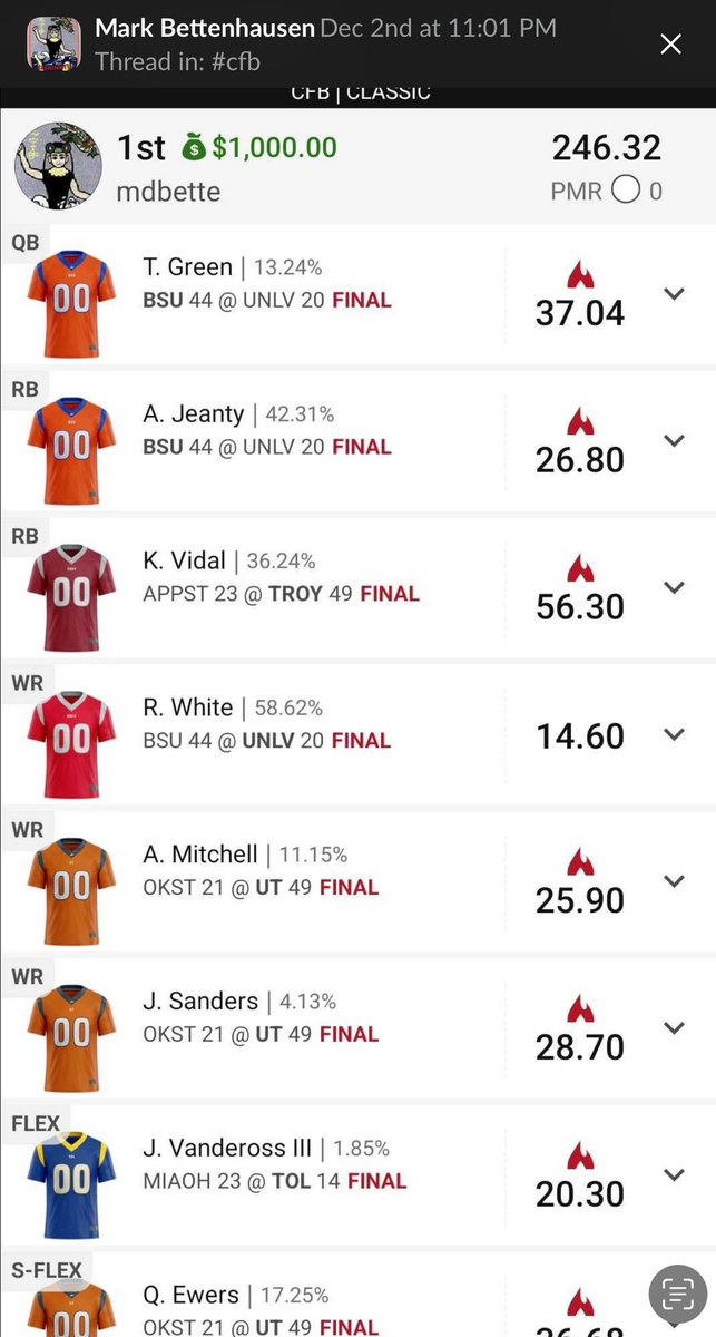 GupsCorner's tweet photo. Some great hits this last week for the community. HUGE ROI for many! 

Bowl season around the corner and before we know it NFL Playoffs will be here along with #PGA Tour firing back up! 

7-day free trial with all subscriptions! 

https://t.co/4YvbIFG7MY https://t.co/yVhG07SUqR