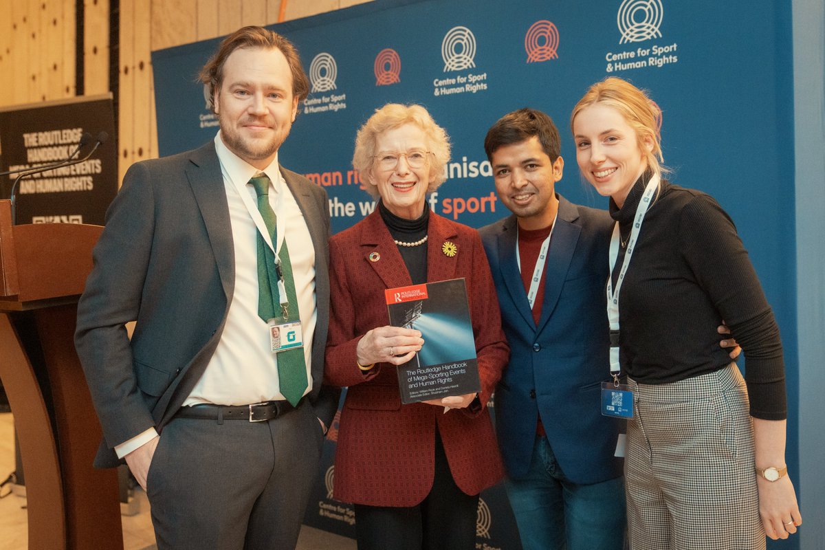 Honoured to have Mary Robinson launch & endorse our #book on Mega-Sporting Events & #humanrights @UN during #SCF23 
@SportandRights @DanielaHeerdt @tandfsport
@betterberunning @cambridgelaw @CaiusCollege
@Cambridge_Uni @routledgebooks @tandfonline
DOI: doi.org/10.4324/978100…