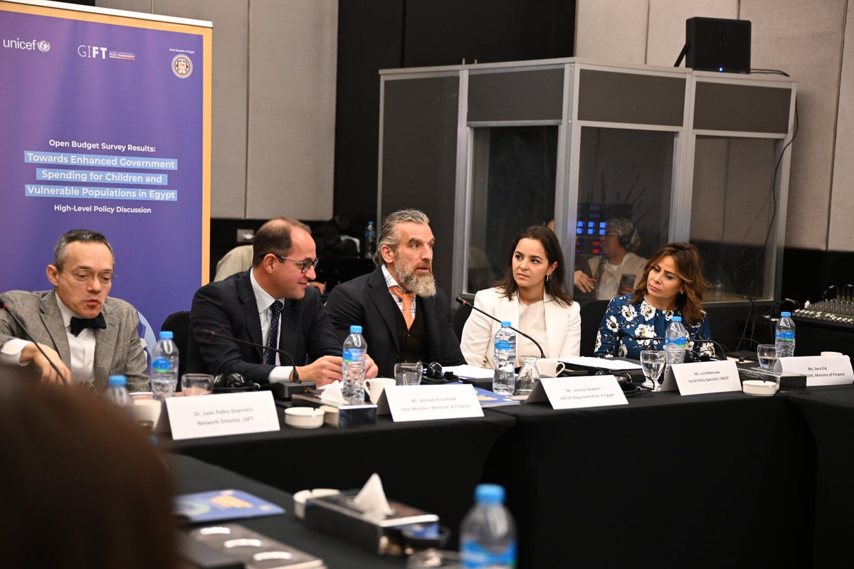 Improved fiscal transparency leads to better spending decisions on children and vulnerable populations. Thanks to HE Deputy Minister Kouchouk <a href="/MofEgypt/">وزارة المالية - مصر</a> for co-chairing this critical discussion with <a href="/UNICEFEgypt/">UNICEF EGYPT</a> and <a href="/FiscalTrans/">GIFT - Global Initiative for Fiscal Transparency</a>. Better Budgeting #ForEveryChild