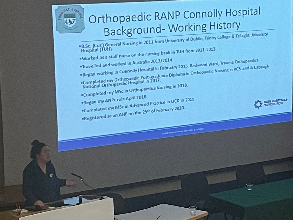 NPQD_CHB's tweet photo. @ConnollyNursing @NurMidONMSD @RCSI_Nursing Karen Gantley Orthopaedic ANP &amp; Devi Mohan Fracture Liaison Service cANP discussing their services here in CHB #CNSANPForum @ConnollyNursing @NurMidONMSD @RCSI_Nursing @karengantley17 https://t.co/LrdqYqUPQt