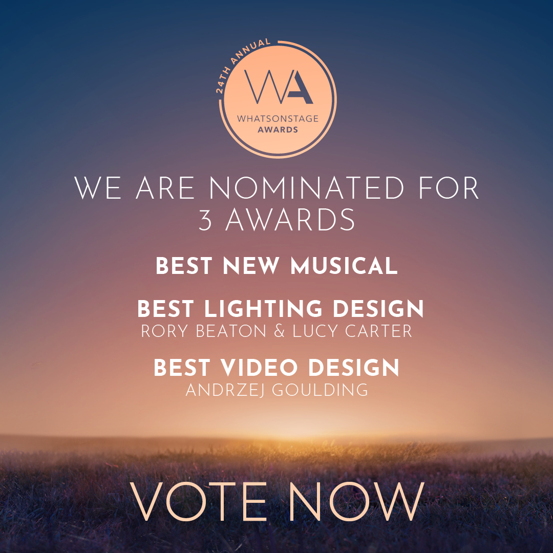 We are overjoyed to be nominated for three <a href="/WhatsOnStage/">WhatsOnStage</a> Awards! 🥰🤍

🤍 Best New Musical
💡 Best Lighting Design - Rory Beaton &amp; Lucy Carter
📽 Best Video Design - Andrzej Goulding

There's just so much love to give! Visit awards.whatsonstage.com to vote now. 🕰🤍