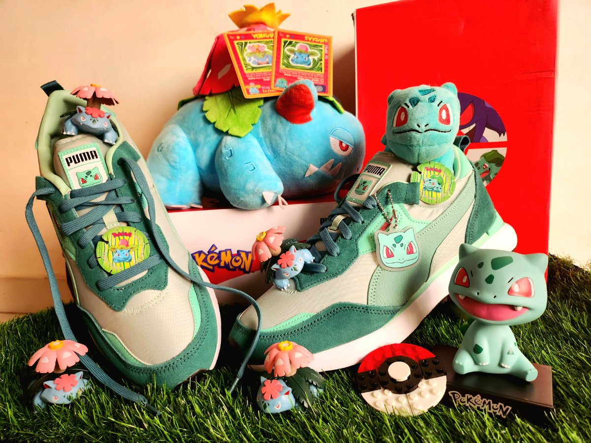 Pokesidd's tweet photo. Puma X Pokémon X The Geeky Goodies X Cheetos 

#PokemonMasters  #pokemoncommunity #Pokémon #puma #pumashoes #pumasneakers #pokemonshoes #pokemonsneakers  #pokemonjapan #Pokemon151  #pokemontazo #bulbasaur #ivysaur #venusaur #cheetospokemon #cheetos #unclechips #nostalgia https://t.co/QGMO1K5rEt