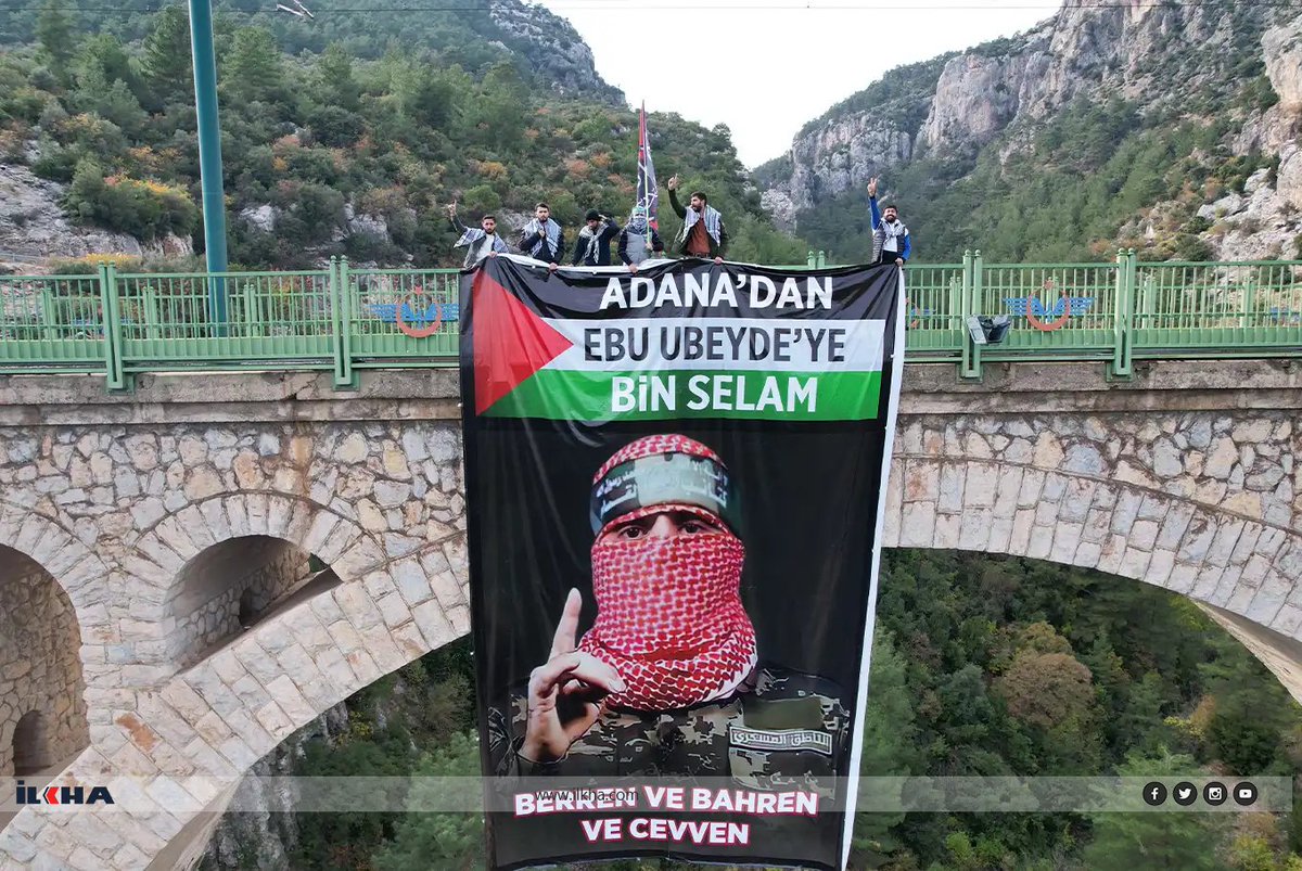 İzzeddin el-Kassam Tugayları Sözcüsü Ebu Ubeyde'nin posteri bir grup vatandaş tarafından Adana'nın Karaisalı ilçesinde bulunan Varda Köprüsüne asıldı.

ilkha.com/guncel/varda-k…