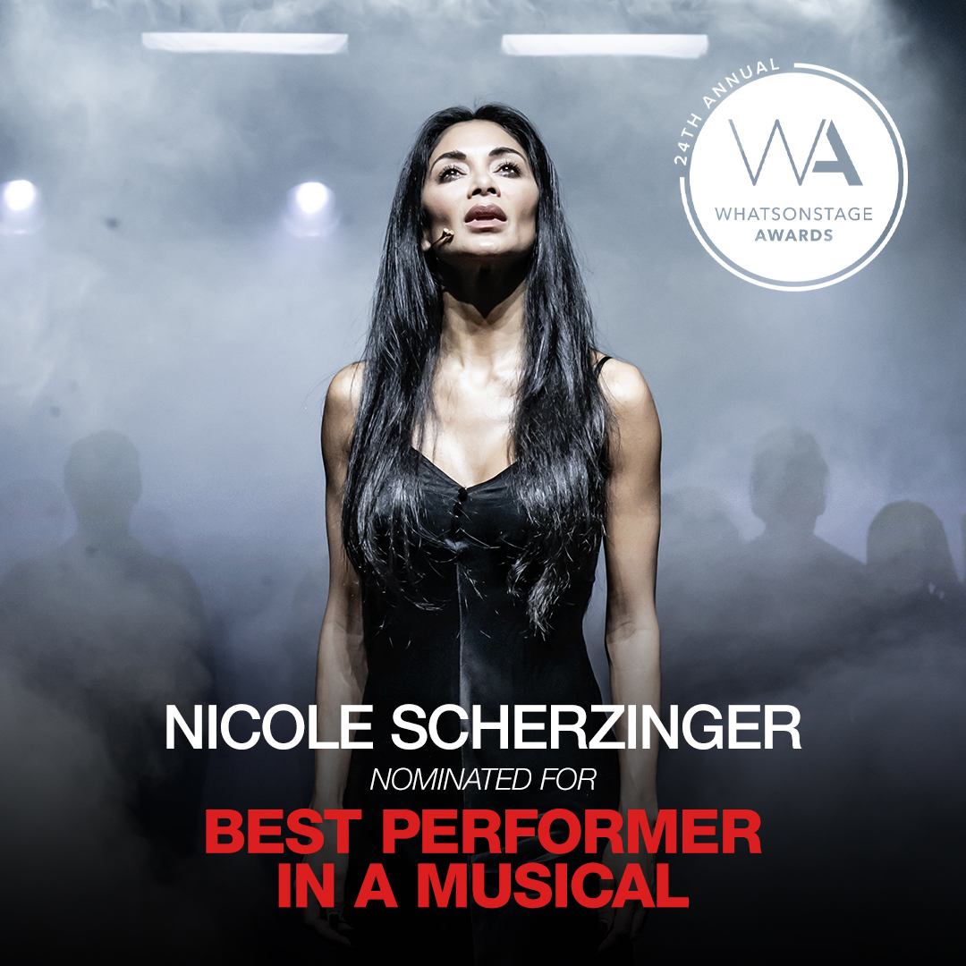 sunsetblvd's tweet photo. Just announced: @NicoleScherzy has been nominated for Best Performer in a Musical at this year's @whatsonstage awards #SunsetBLVD

Head to https://t.co/BM7VF3u1u8 to submit your vote.

#WOSAwards
📸 @brennerphotos https://t.co/7otslPpjV2