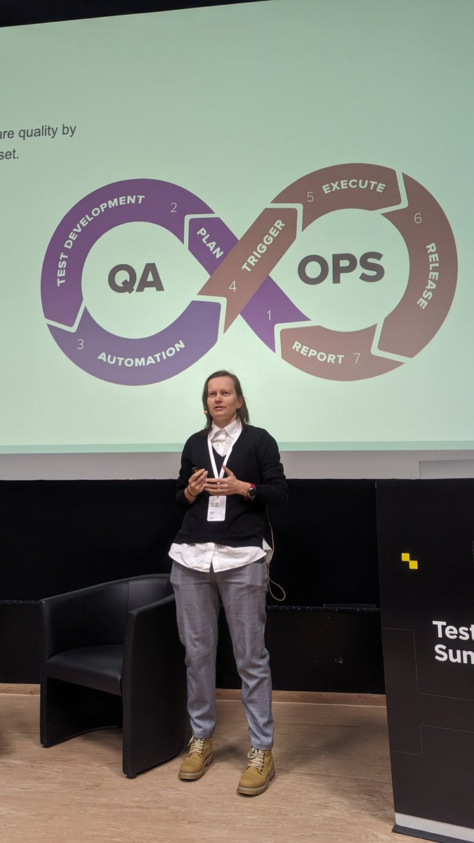 ioana_cis's tweet photo. Automate everything but don't automate everything is the new "king is dead, long live the king" version for testing 
👏👏👏 @pensacolla #testjssummit https://t.co/dNdvhJJKvA