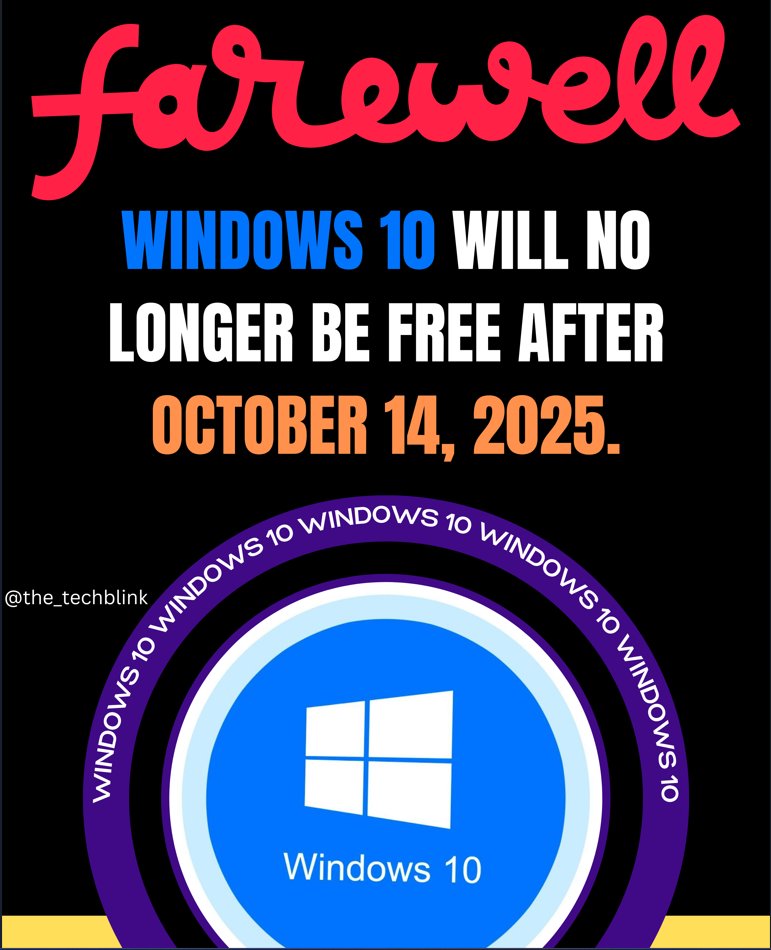 the_techblink's tweet photo. Microsoft has announced that if you need Updates on Windows 10 after 2025, you need to pay for the updates!
#Windows #Windows10 #microsoft https://t.co/eZRtijuiWG