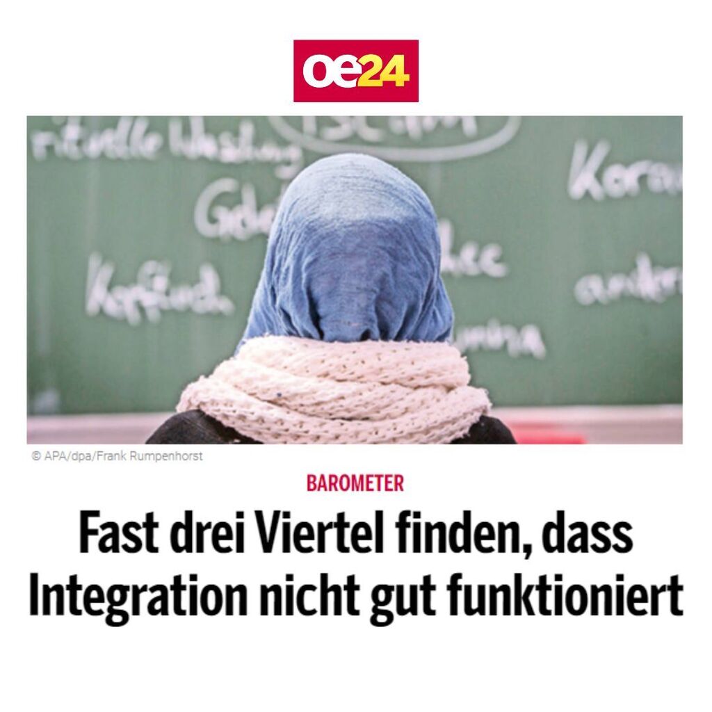 Die Folgen der unkontrollierten Massenzuwanderung sind deutlich spürbar. 73 Prozent sind laut Integrationsbarometer der Meinung, dass die Integration eher oder sehr schlecht funktioniert. 

Wie lange will die rot-schwarz-grüne-pinke Einheitspartei ihre Multikulti-Träumerei n…