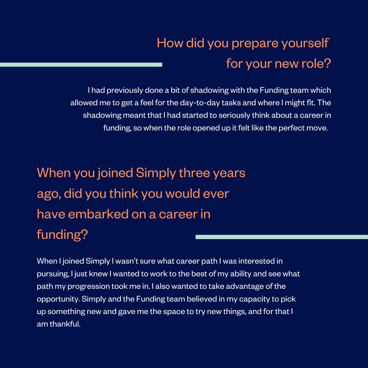 We continually invest in talent and encourage our team to grow with us and try new things. 

Here's how shadowing other departments and having a learner’s mindset led to Abul developing his career with Simply. 

#meettheteam #funding #assetfinance #careerprogression